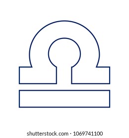 Libra sign illustration. Vector. Flat style black icon on white.