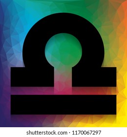 Libra sign illustration. Vector. Flat style black icon on white.