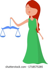 Libra sign, illustration, vector on white background