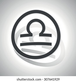 Libra sign sticker, curved, with outlining and shadow