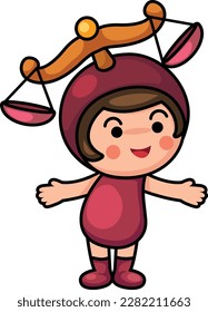Libra sign zodiac vector illustration of the children