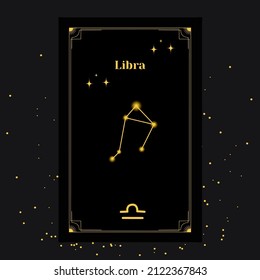 Libra Signs, Zodiac Background. Beautiful vector images in the middle of a stellar galaxy with the constellation