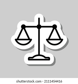 Libra simple icon vector. Flat desing. Sticker with shadow on gray background.ai