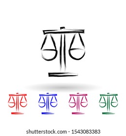 Libra sketch style multi color icon. Simple thin line, outline vector of banking icons for ui and ux, website or mobile application