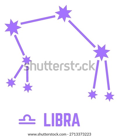 Libra space constellation. Zodiac sign color icon