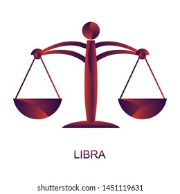 Libra star sign with different colors on white background. Vector horoscope zodiac star icon.Vector astrology sign.