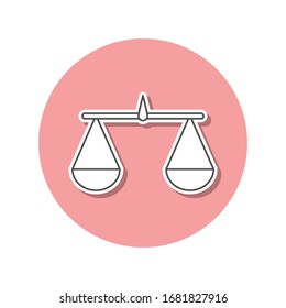 Libra sticker icon. Simple thin line, outline vector of web icons for ui and ux, website or mobile application