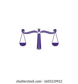 Libra Symbol Line Vector Logo. Traditional Scale modern style