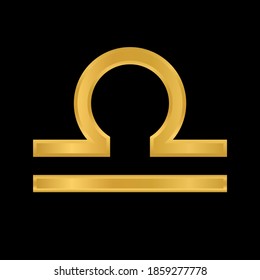 Libra symbol on black background. Vector illustration.