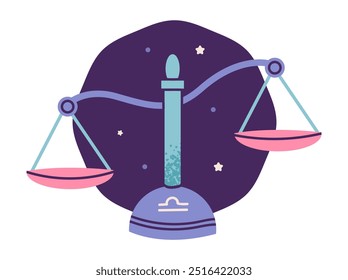 Libra, simbolizada pelas escamas, equilíbrio e harmonia. Astrologia e horóscopo, sinal de ar.