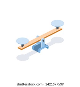 Libra vector 3d isometric color icon new flat style. Creative illustration, idea for infographics.