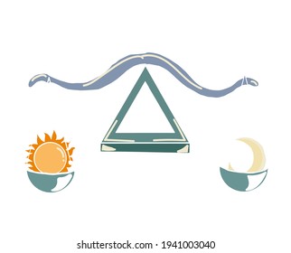 ilustración de vector libra en conjunto de zodiaco.