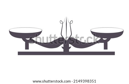 Libra vector stock illustration. Antiques. Scales. A tool for measuring products. Balance. Zodiac sign. Isolated on a white background .