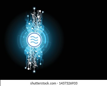 Libra virtual currency symbol network electronic moeny. blockchain cryptocurrency business vector illustration.