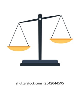 Libra, weighing scales -  symbol of balance and law. Vector isolated on white.