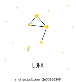 sinal da constelação do zodíaco de libra, símbolo do vetor da astrologia sobre fundo branco