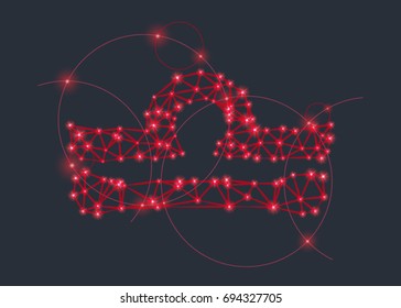 Libra. Zodiac Design. Neon horoscope with signs of zodiac. Vector illustration