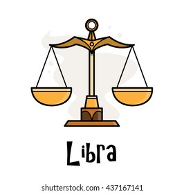 Libra Zodiac Hand Drawn Vector Cartoon Stock Vector (Royalty Free ...