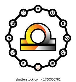 Libra zodiac icon single image.