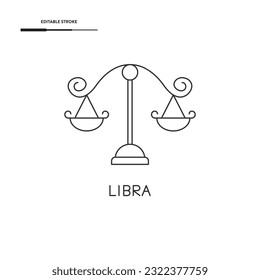 Libra Zodiac Icon Vector Design.