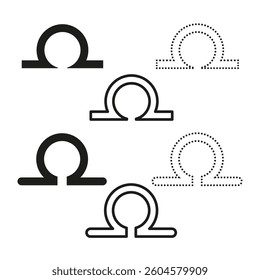 Libra zodiac icons. Minimalist design set. Black and white symbols. Modern vector illustrations.
