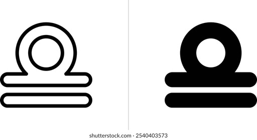 Libra zodiac lined sign. Editable Stroke. Vector illustration