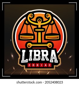 Libra zodiac mascot. esport logo design