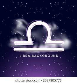 Libra Zodiac. Night sky background. Vector illustration