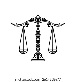 Libra Zodiac, scales vector illustration.