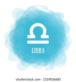 Libra. Zodiac sign. Astrological calendar. Zodiacal color vector horoscope. Smoky circle. Line symbol