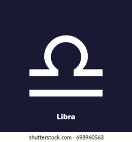 Libra zodiac sign. Astrological symbol. Vector icon on dark blue background