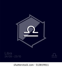 Libra zodiac sign. Astrology symbol vector illustration