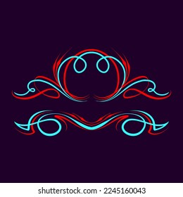 Libra Zodiac sign. Floral art illustration. Vintage pinstripes art. For vinyl sticker, painting template, tattoo, apparel, merchandise, border, frame. Vector Eps 10.