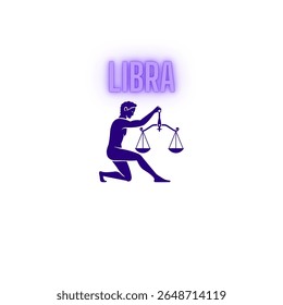 Símbolo Zodíaco de Libra com Texto Brilhante