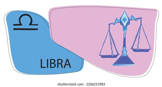 Libra zodiac sign. Horoscope. Illustration for social networks.