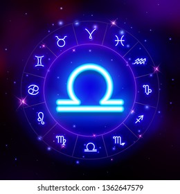 Libra zodiac sign, horoscope symbol, vector illustration