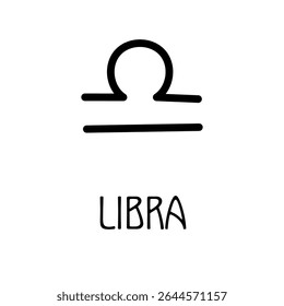 Libra zodiac sign icon, clean minimalist black symbol