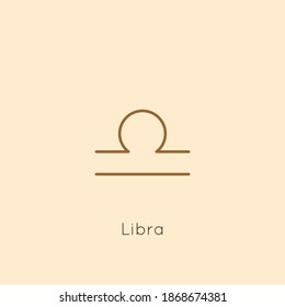 Libra Zodiac sign Icon in a Minimal Linear Style. Vector Horoscope Symbol for Astrology, Calendar, Tattoo, t-shirt print.