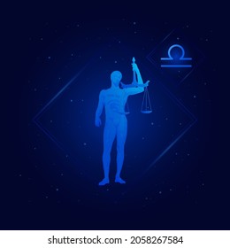 íconos del signo de libra zodiac, llibra de Zodiac con fondo de estrellas de galaxia, horoscopio de astrología con signos