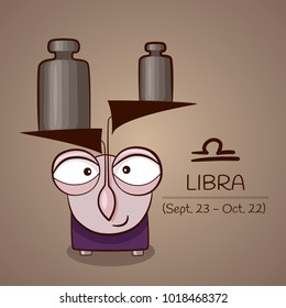 Libra zodiac sign illustration with stylized vintage retro violet weight scales in vector EPS10