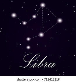 Libra Zodiac Sign isolated on dark background. Vector Illustration
