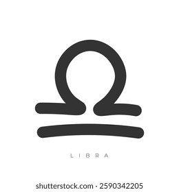 Libra zodiac sign line art symbol vector illustration isolated on white background