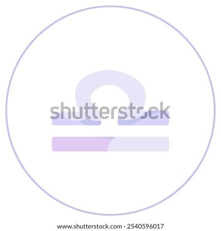 Libra zodiac sign, linear icon of horoscope symbol in round frame in Air element style vector illustration