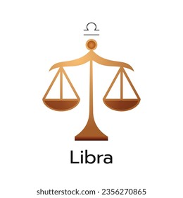 Libra zodiac sign logo icon isolated horoscope symbol vector illustration