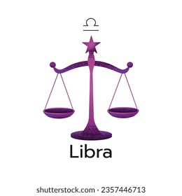 Libra zodiac sign logo icon isolated horoscope symbol on white background vector illustration