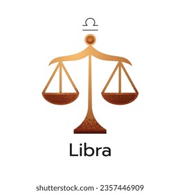 Libra zodiac sign logo icon isolated horoscope symbol on white background illustration