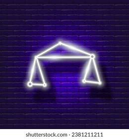 Libra zodiac sign neon icon. Astrological zodiac signs glowing symbol