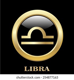 Libra zodiac sign in oval frame, vector Illustration. Pisces zodiac sign in circle frame, vector Illustration. Contour icon.