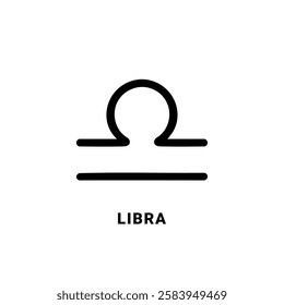 libra zodiac sign, the scales black symbol, single vector design element