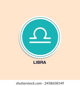 Libra Zodiac Sign Sticker Vector Illustration